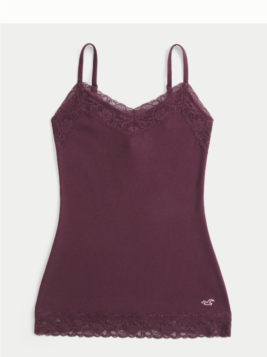 Hollister Tops - Hollister Burgundy Lace-Trim Cami Tank